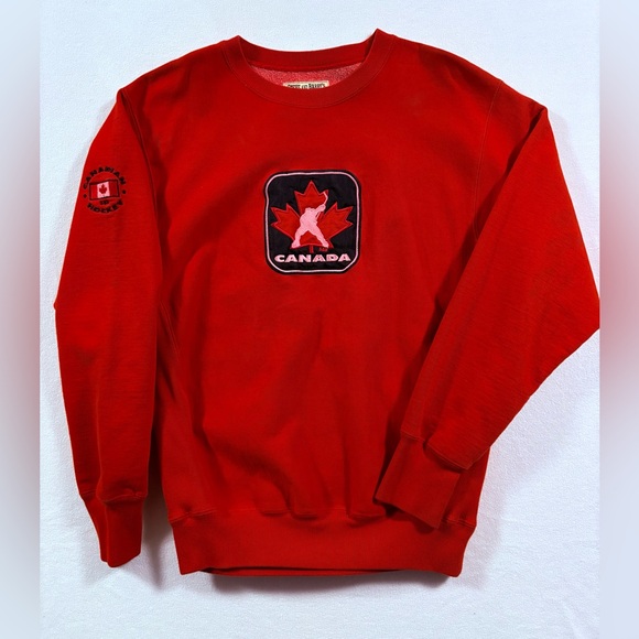 Free ship - Canada Hockey Red Crewneck Sweater - Picture 2 of 9